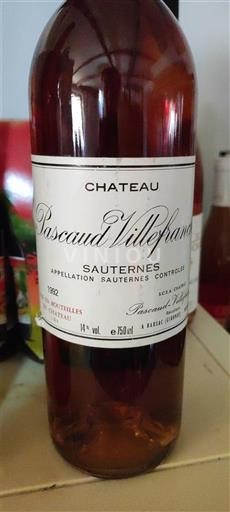 Burdeos Sauternes Château Pascaud Villefranche 1992