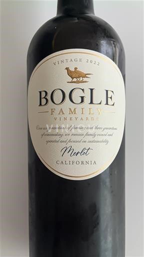 Californische AVA's Niet gespecificeerd Bogle Family Vineyards Merlot 2022