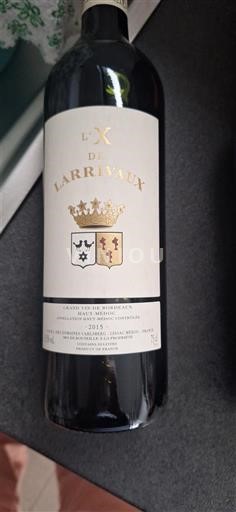 Bordeaux Haut-Médoc Château Larrivaux L'X de Larrivaux 2015