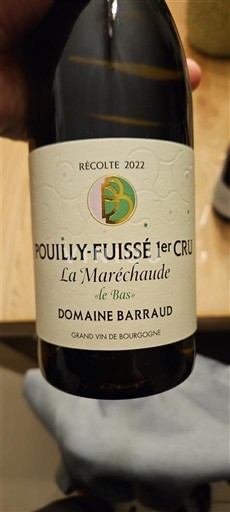 Bourgogne Ikke specificeret Premier Cru Domaine Barraud La Maréchaude de Bas 2022