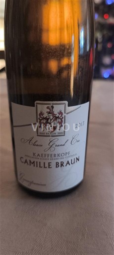 Alsace Gewurztraminer Grand Cru Domaine Camille Braun Kaefferkopf 2013