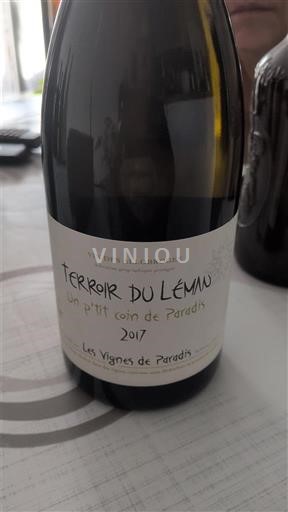 Alpes y Países Ródano Vinos de los Alóbroges Les Vignes de Paradis Terroir du Léman Un p'tit coin de Paradis 2017