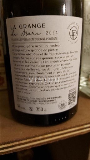 Languedoc Faugères Domaine Pastor La Grange de Marc 2024