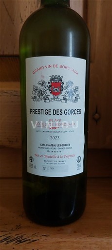 Burdeos Blaye-Côtes de Burdeos Château Les Gorces Prestige des Gorces 2023