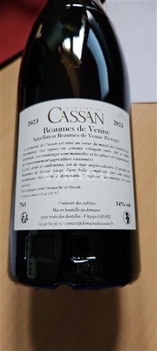 Vallée du Rhône Beaumes de Venise Domaine Cassan 2023