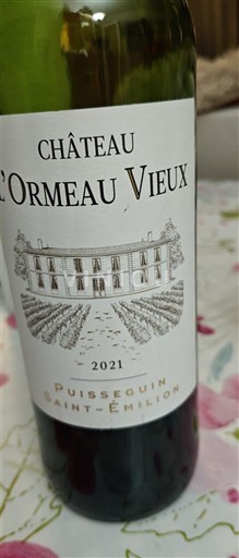 Vin Rouge sec Château L’Ormeau Vieux 2021 France Bordeaux Puisseguin-saint-émilion AOC