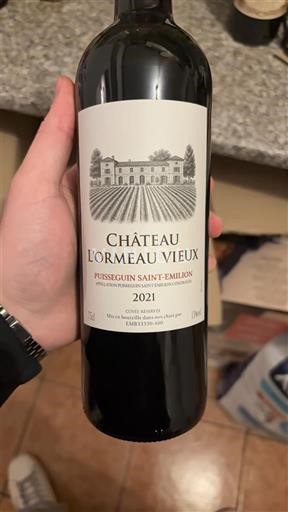Bordeaux Puisseguin-saint-émilion Château L’Ormeau Vieux 2021