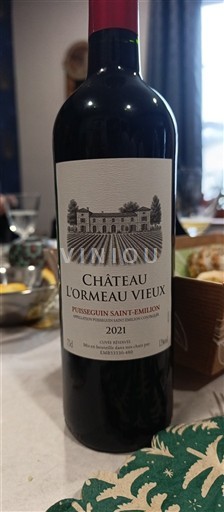 Bordeaux Puisseguin-saint-émilion Château L’Ormeau Vieux 2021