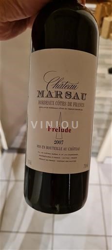 Bordeaux Not Specified Château Marsau Prélude 2007