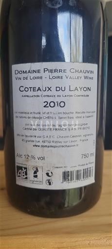 Loiren laakso Coteaux-du-Layon Domaine Pierre Chauvin 2010
