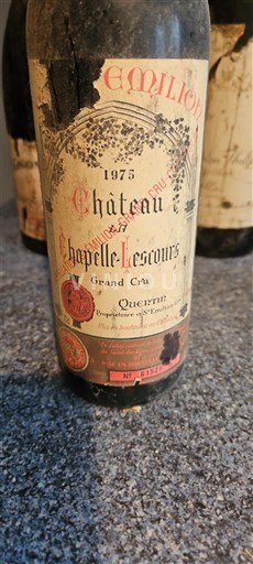Bordeaux Saint-Émilion Grand Cru Château La Chapelle Lescours 1975