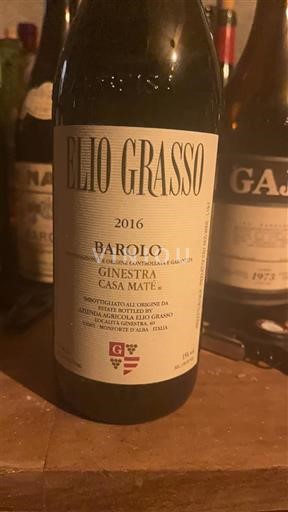 Piedmont Wines Barolo Elio Grasso Ginestra Casa Maté 2016