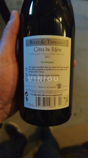 Rhône-dalen Côtes-du-Rhône Rives & Terrasses 2015