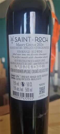 Roussillon Not Specified Saint Roch Maury Grenat 2024