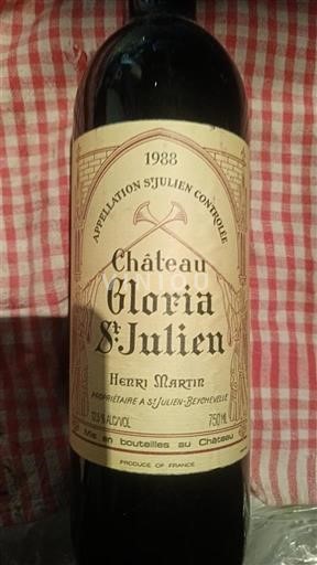 Bordeaux Saint-Julien Château Gloria 1988
