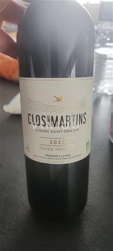 Bordéus Lussac-Saint-Émilion Clos des Martins Prestige 2023