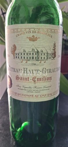 Bordeaux Saint-Émilion Château Haut-Giraudon 2008