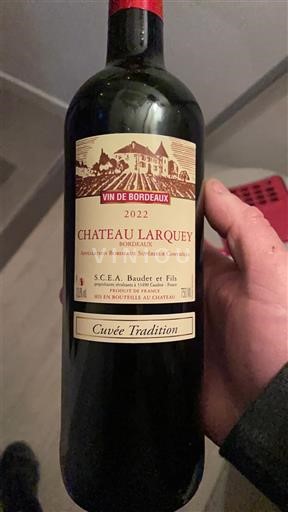 Bordéus Bordeaux Superior Château Larquey Tradition 2022