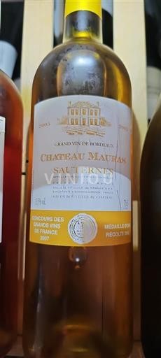 Bordeaux Sauternes Château Mautas 2004