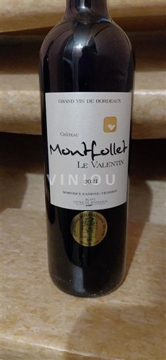 Burdeos Blaye-Côtes de Burdeos Château Monfollet Le Valentin 2021