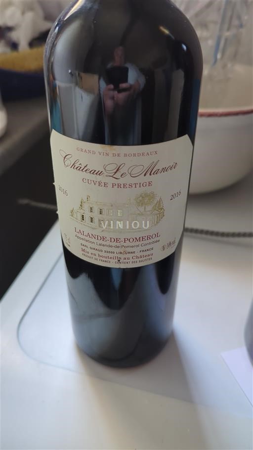 Bordeaux Lalande-de-Pomerol Château Le Manoir Prestige 2016