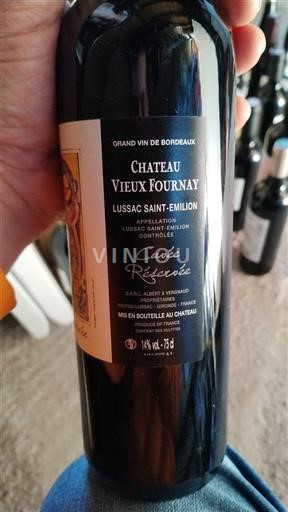 Bordéus Lussac-Saint-Émilion Château Vieux Fournay Réservée 2018