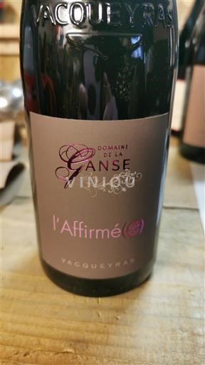 Rhônedalen Vacqueyras Domaine La Ganse l'Affirmé(e) 2022