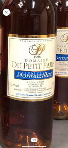 Sud-Ouest Monbazillac Domaine Petit Paris 1998