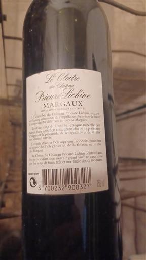 Bordeaux Margaux Château Prieuré-Lichine Le Cloître Icke årgångsbetecknad