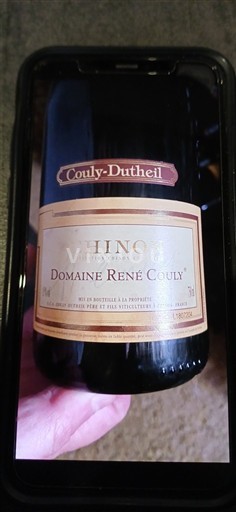 Loire Valley Chinon Domaine René Couly 2018