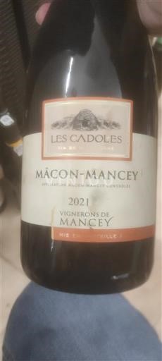 Burgundi Mâcon ja Mâcon-kylät Vignerons de Mancey Les Cadoles 2021