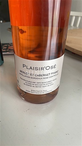 Bordeaux Bordo rose SCEA Famille Xans Plaisir'Osè Neleten.