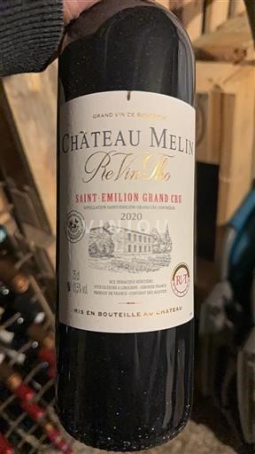 Bordeaux Saint-Émilion Grand Cru Grand Cru Château Melin RévinDh 2020