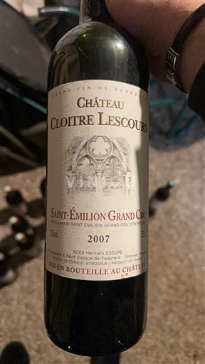 Bordeaux Saint-Émilion Grand Cru Grand Cru Château Cloître Lescours 2007