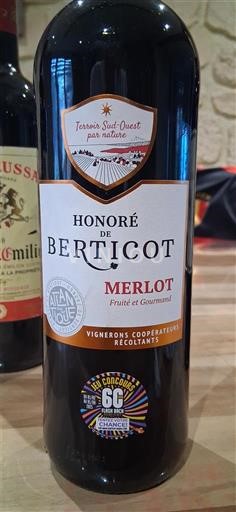 Akvitanien och Charentes Atlantique Honoré de Berticot Merlot 2023