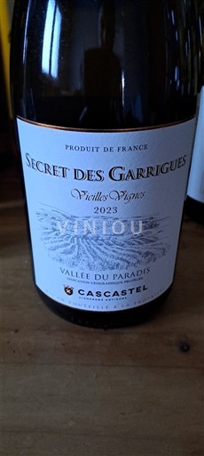 Languedoc et Roussillon Vallée du paradis Cascatel Secret des Garrigues Vieilles Vignes 2023