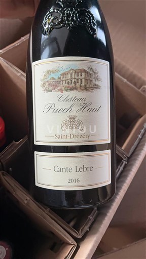 Vine Rouge sec Cante Lebre Château Puech-Haut 2016 Frankrig Languedoc Ikke specificeret AOC