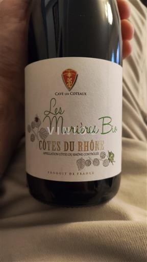 Valle del Ródano Côtes del Ródano Cave Les Coteaux Les Murières Bio Sin añada