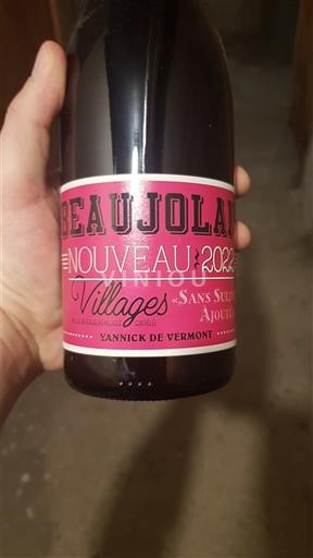 Beaujolais Beaujolais Villages Yannick de Vermont Nouveau Villages Sans Sulfites Ajoutés 2022