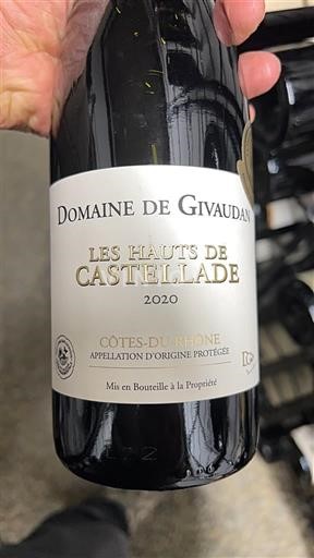 Rhônen laakso Côtes-du-rhône Domaine Givaudan Les Hauts de Castellade 2020