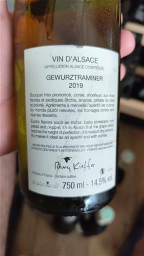 Alsacia Rémy Kieffer Gewurztraminer 2019