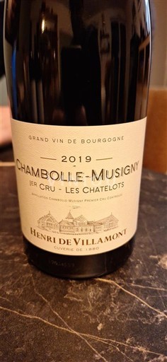 Burgundsko Chambolle-Musigny Premier Cru Henri de Villamont 1er Cru - Les Chatelots 2019