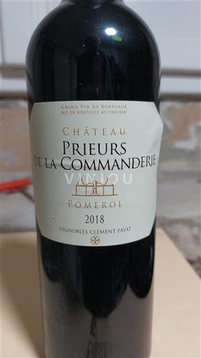Bordéus Pomerol Château Prieurs de la Commanderie 2018