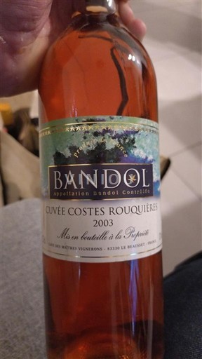 Provenza Bandol Les Vignerons de la Roquière Costes Rouquières 2003