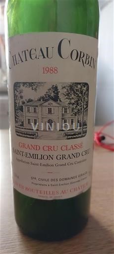 Burdeos Saint-Émilion Gran Cru Grand Cru Château Corbin 1988