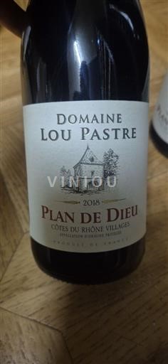 Rhônevallei Côtes-du-rhône-villages Domaine Lou Pastre Plan de Dieu 2018
