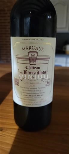 Bordeaux Margaux Château Les Barraillots 2023