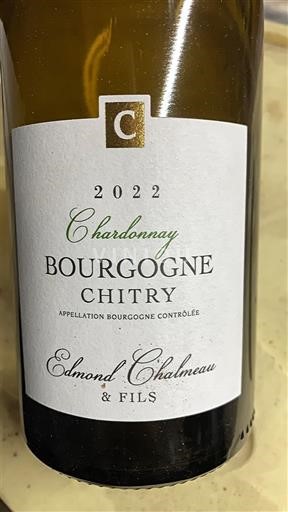 Bourgogne Bourgogne Chitry Domaine Edmond Chalmeau & Fils Chardonnay 2022