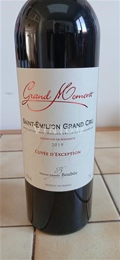 Bordeaux Saint-Émilion Grand Cru Grand Cru Maison Johanes Boubée d'Exception 2019