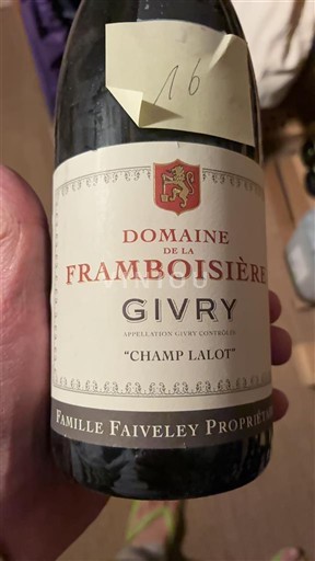 Burgundi Givry Domaine La Framboisière Champ Lalot Ei vuosikertaa